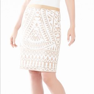 BCBG mosaic embroidered skirt